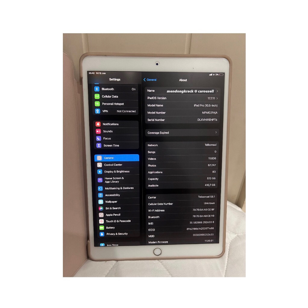 Ipad Pro 2017 (10.5 inch) 512GB Wifi + Cell Resmi