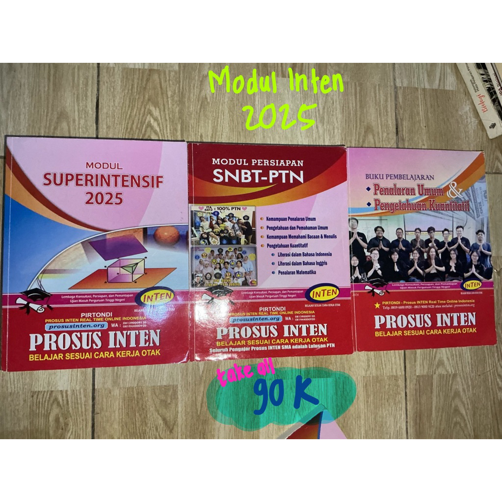 PRELOVED modul buku inten UTBK SNBT 2025, buku progres inten 2025, modul bahasa indonesia inten