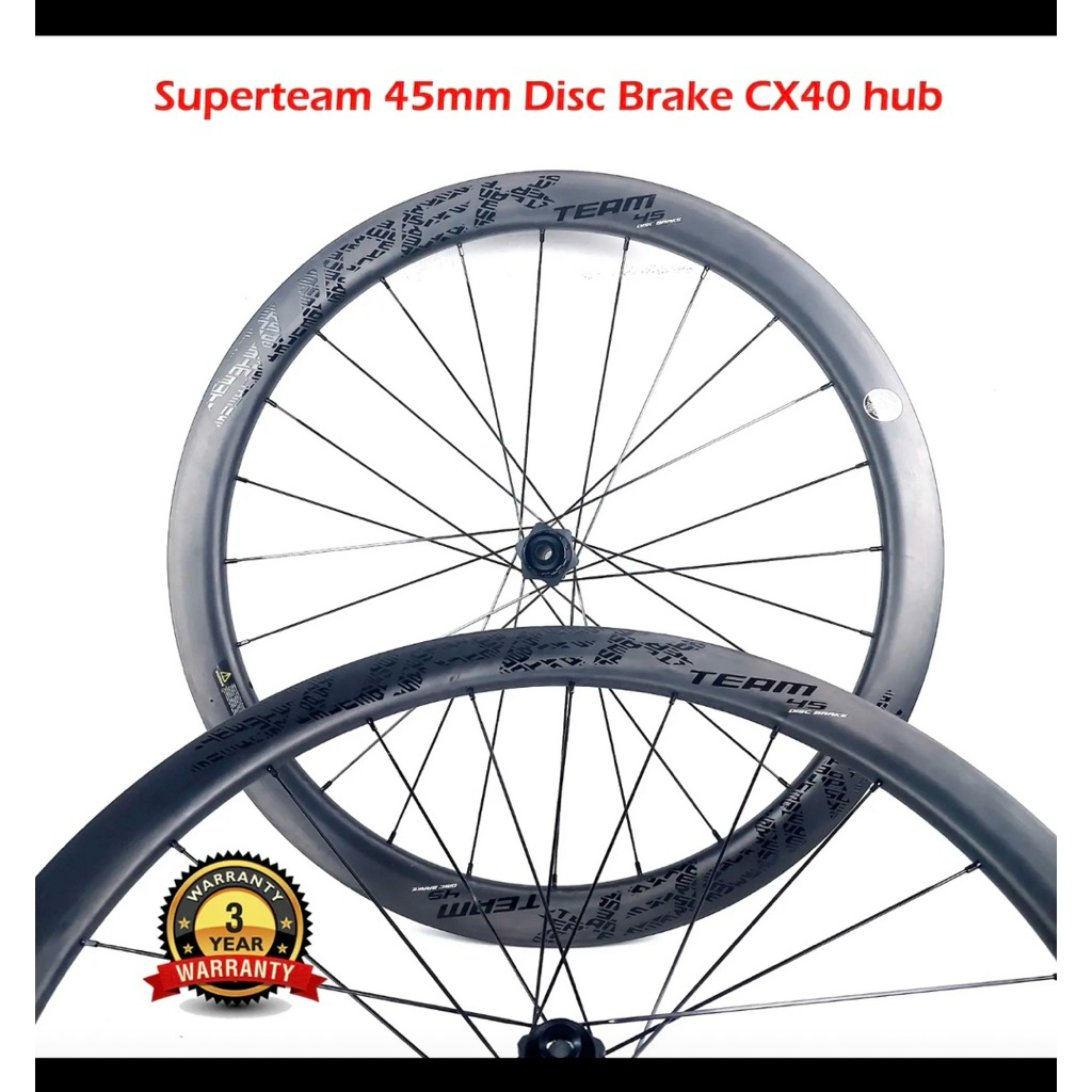 Wheelset Superteam Carbon Clincher Road Bike Disc Brake