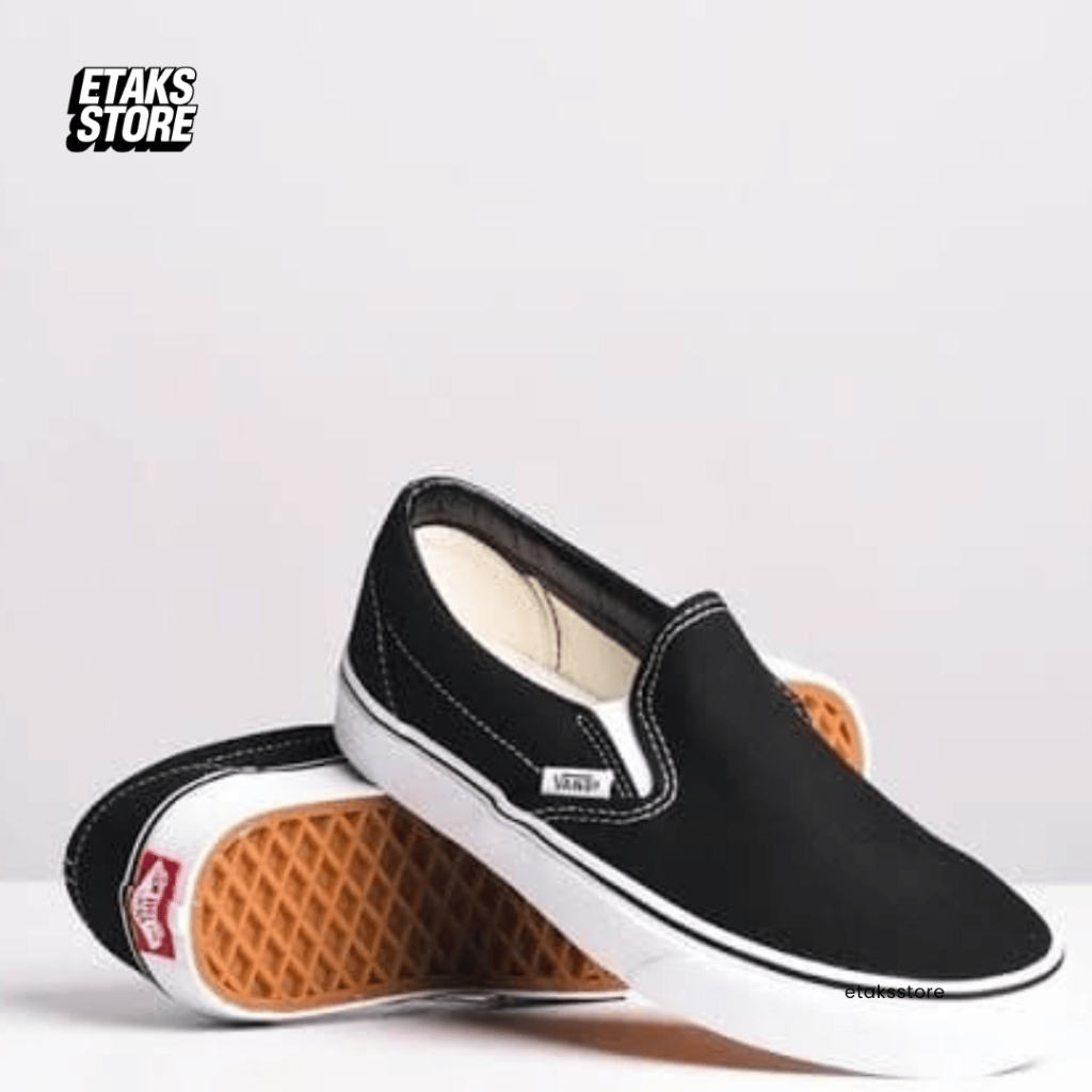 Sepatu Vans Classic Slip On Hitam, Putih | Navya GMG | Original Resmi