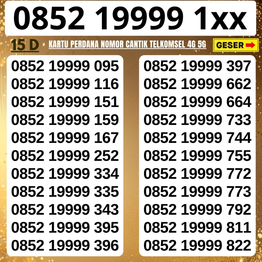 NOMOR CANTIK SIMPATI SUPER 199999 NOMOR 11 digit 12digit TELKOMSEL 4G 5G NOCAN SIMPATI NOMER TELKOMS