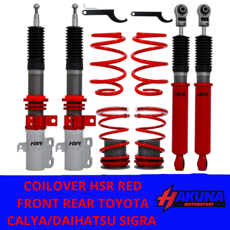Coilover HSR Red Toyota Calya Daihatsu Sigra Full Set Depan Belakang Nyaman & Sporty