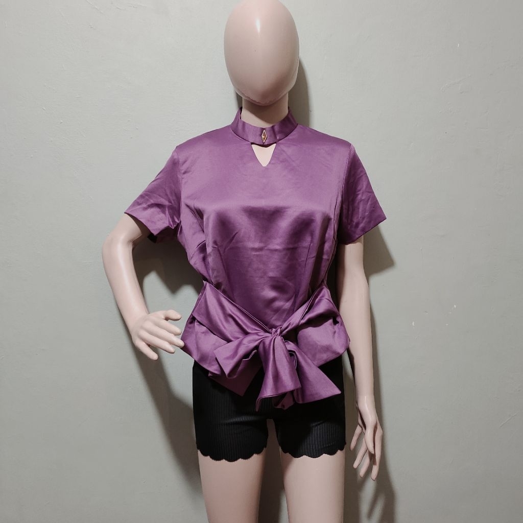 Velvet blouse velvet cheongsam blouse cheongsam ungu