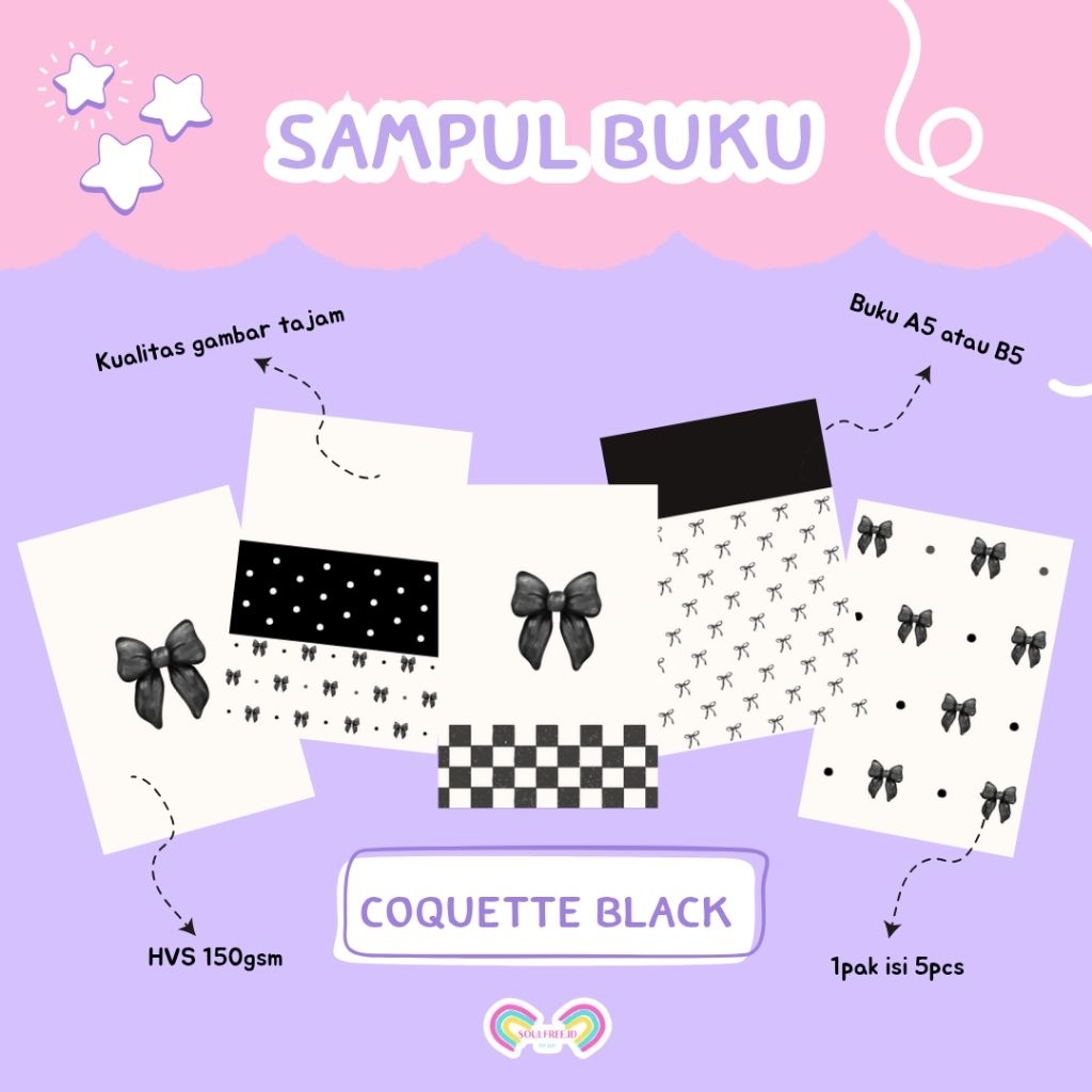 SAMPUL BUKU AESTHETIC / SAMPUL BUKU LUCU / SAMPUL BUKU COQUETTE / SAMPUL BUKU HITAM / SAMPUL BUKU A5