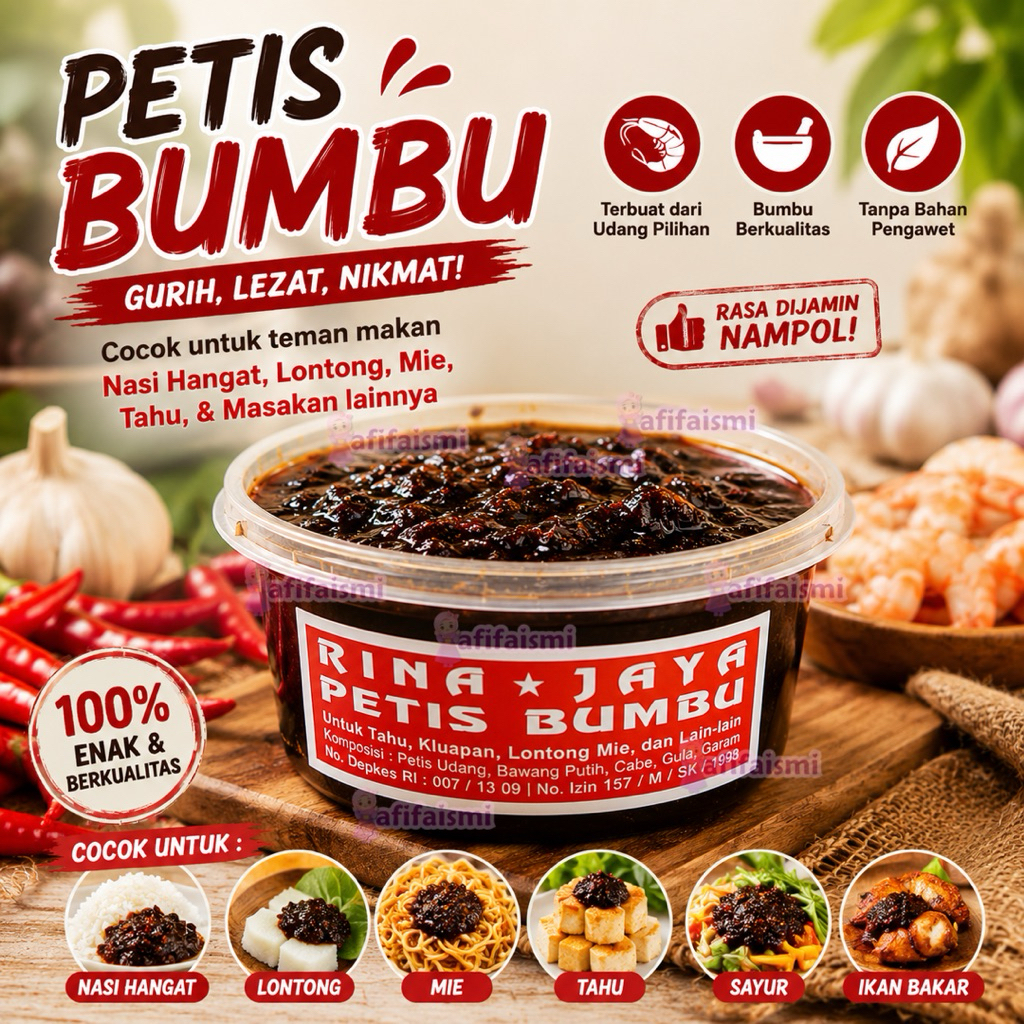 Petis Bumbu - Petis Bumbu Super - Petis Bumbu Rina Jaya Lia Jaya - petis udang 250gr