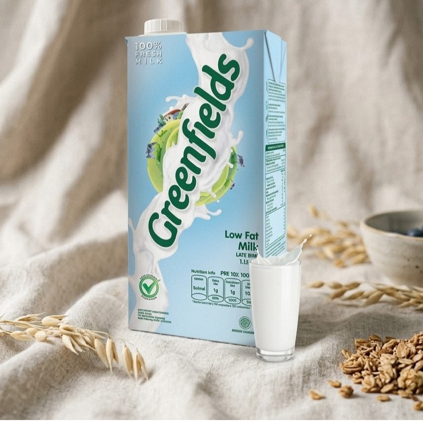 GREENFIELDS UHT LOW FAT 1LITER / SUSU GREENFIELDS LOW FAT 1 LITER / SUSU GREENFIELDS 1 LITER