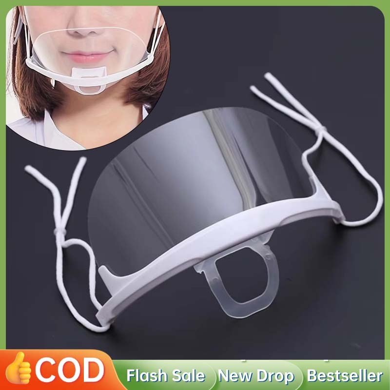 Isi30 Masker Koki Masker Masak Untuk Mulut Masker Plastik Transparan Mulut Masker Plastik