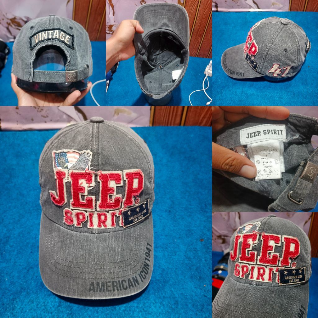 Topi second_JEEP SPIRIT Vintage harga 150rb+admin boleh link kecil sisaTF