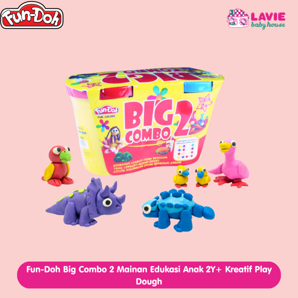Fun-Doh Big Combo 2 Mainan Edukasi Anak 2Y+ Kreatif Play Dough Set Lengkap untuk Anak - Lavie Baby H