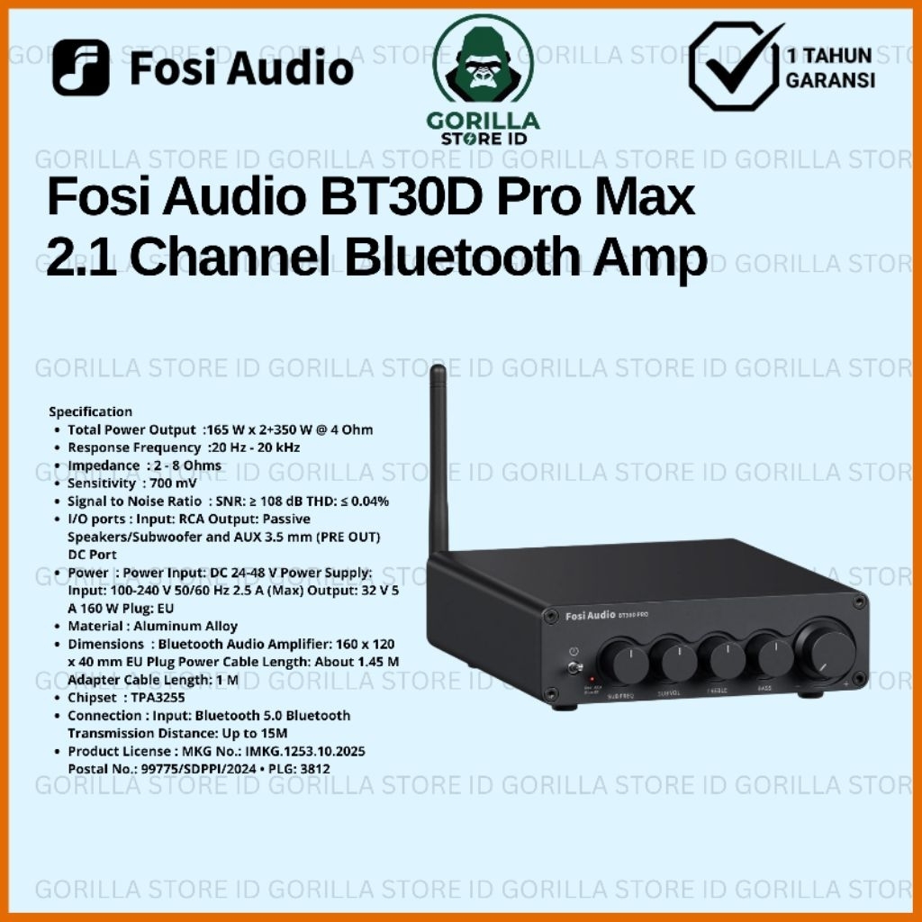 Fosi Audio BT30D Pro Max 2.1 Channel Bluetooth Amp