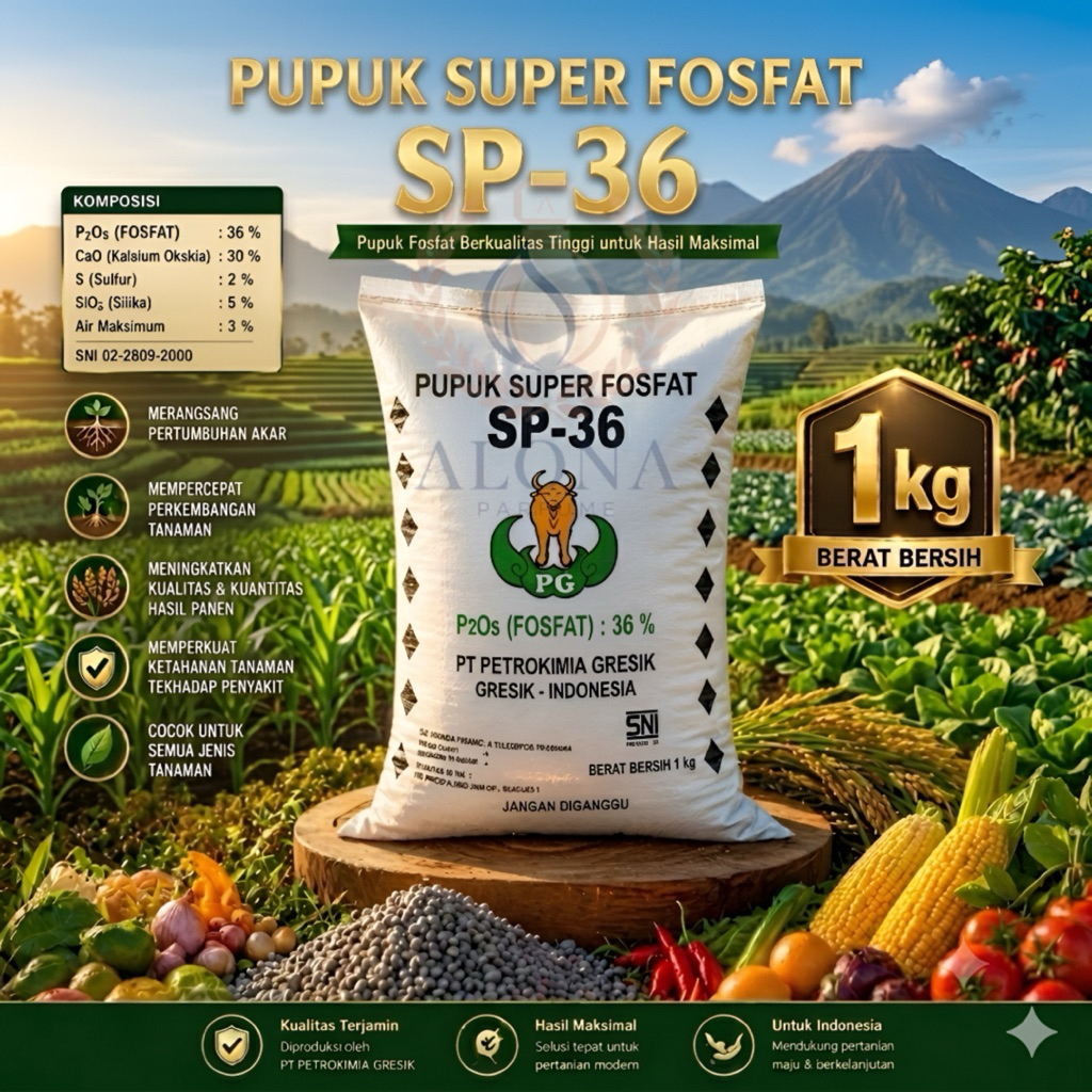 Pupuk SP-36 Kemasan 1 kg. Pupuk TSP-36 Kemasan 1 kg