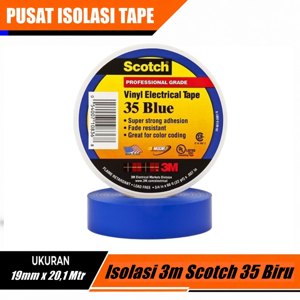 Isolasi 3M Scotch 35 Biru 3M Original