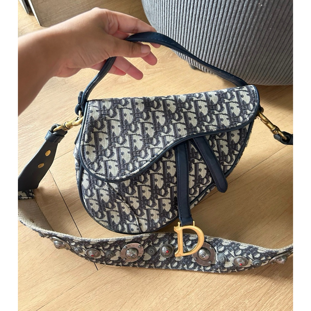 Preloved Christian Dior Oblique Saddle Sling Bag