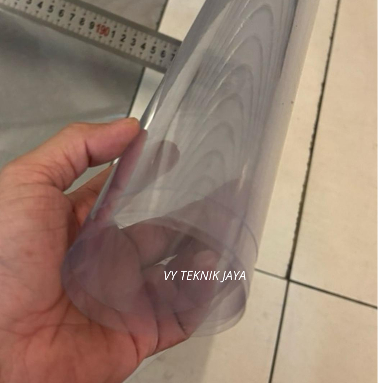 Plastik Mika Kaku 0,5mm x 70 cm x 1 meter / Plastik Mika Transparan / Rigid PVC Transparan