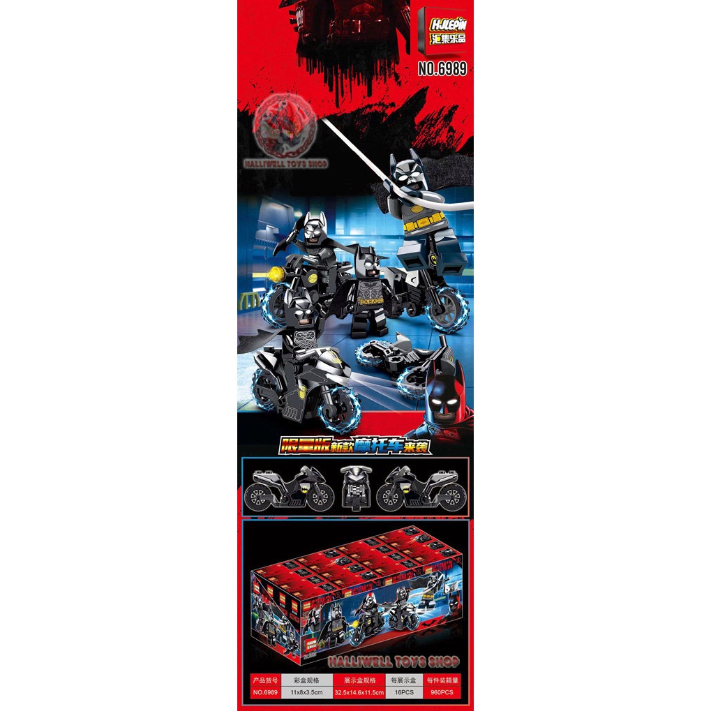 Bricks Batman with Batpod and Batcycle HJLEPIN 6989 set 8 (1-8)