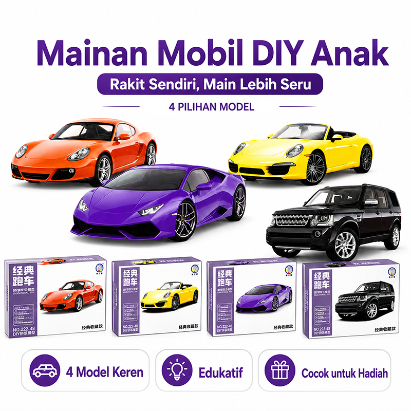 Mr.Toys Mainan Mobil Anak DIY Rakit Miniatur Mobil Sport Edukatif Hadiah Anak