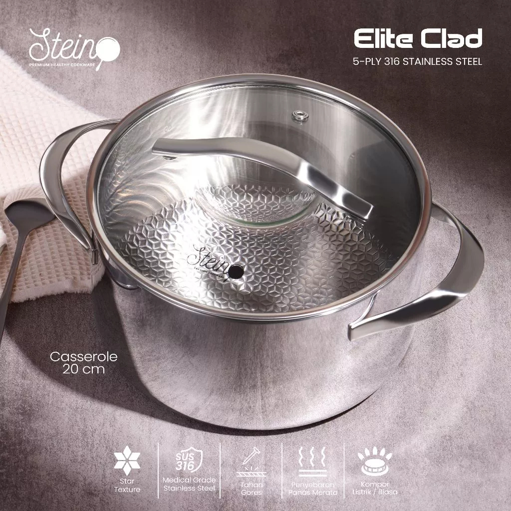 STEIN Elite Clad Caserole - Panci Stainless Steel 20cm