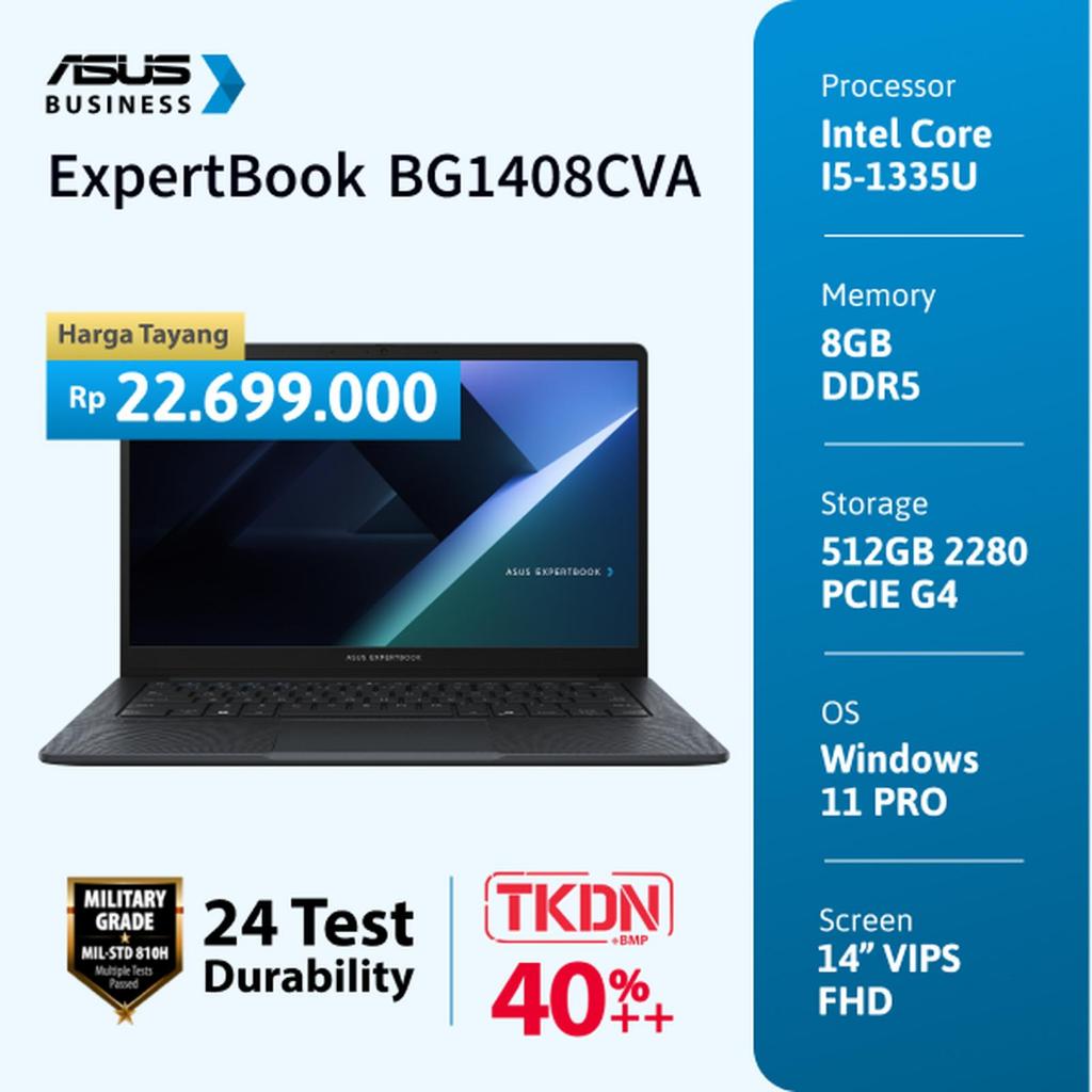 Laptop TKDN ASUS Expertbook BG1408CVA-EB5850X | i5-1335U 8GB 512GB NVMe WIN11 PRO 14" TKDN