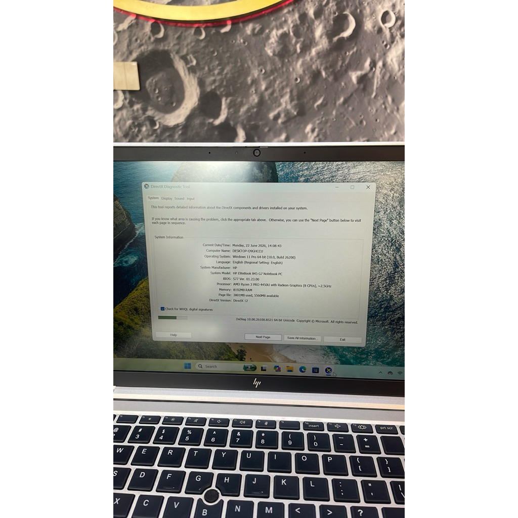 LAPTOP SECOND HP ELITEBOOK 845 G7 RYZEN 3 PRO RAM 8GB SSD 256GB GARANSI 1 TAHUN