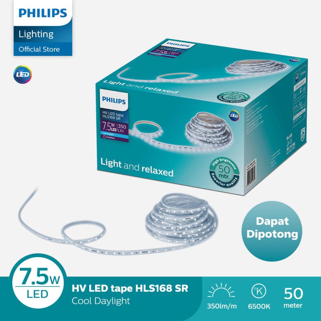 Philips Lampu LED Strip HLS168 7,5W/M 50M 6500K 865 350LM Putih
