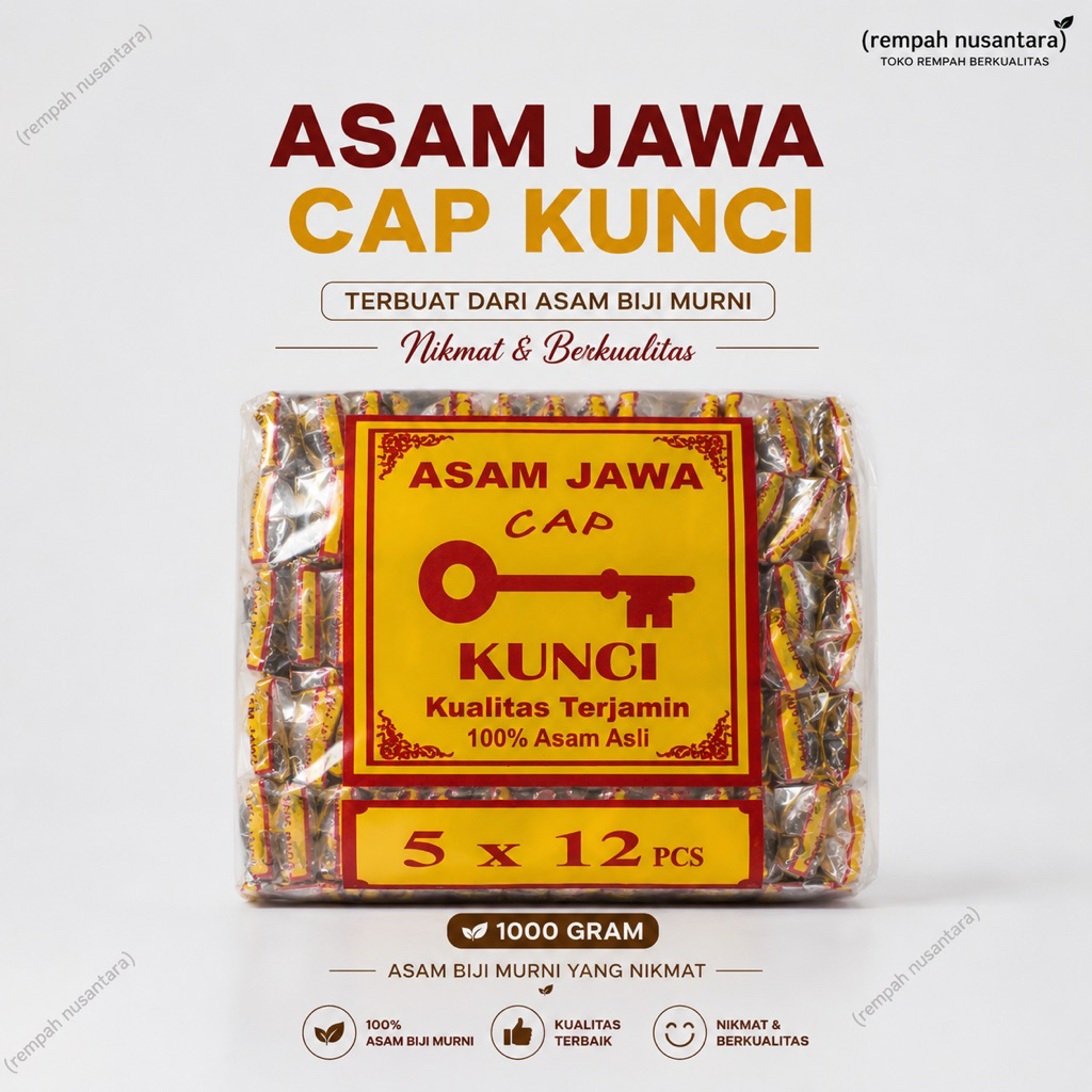 Asem Jawa Cap Kunci  Isi 60 Pcs - Asem 1000