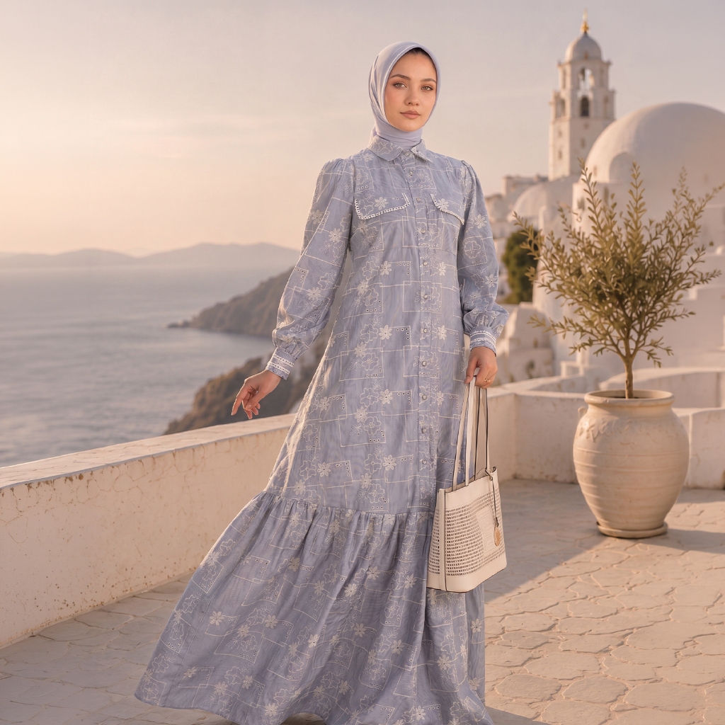 MANDJHA Luzella Dress By IVAN GUNAWAN - Busana Muslim Gamis Modest ORIGINAL