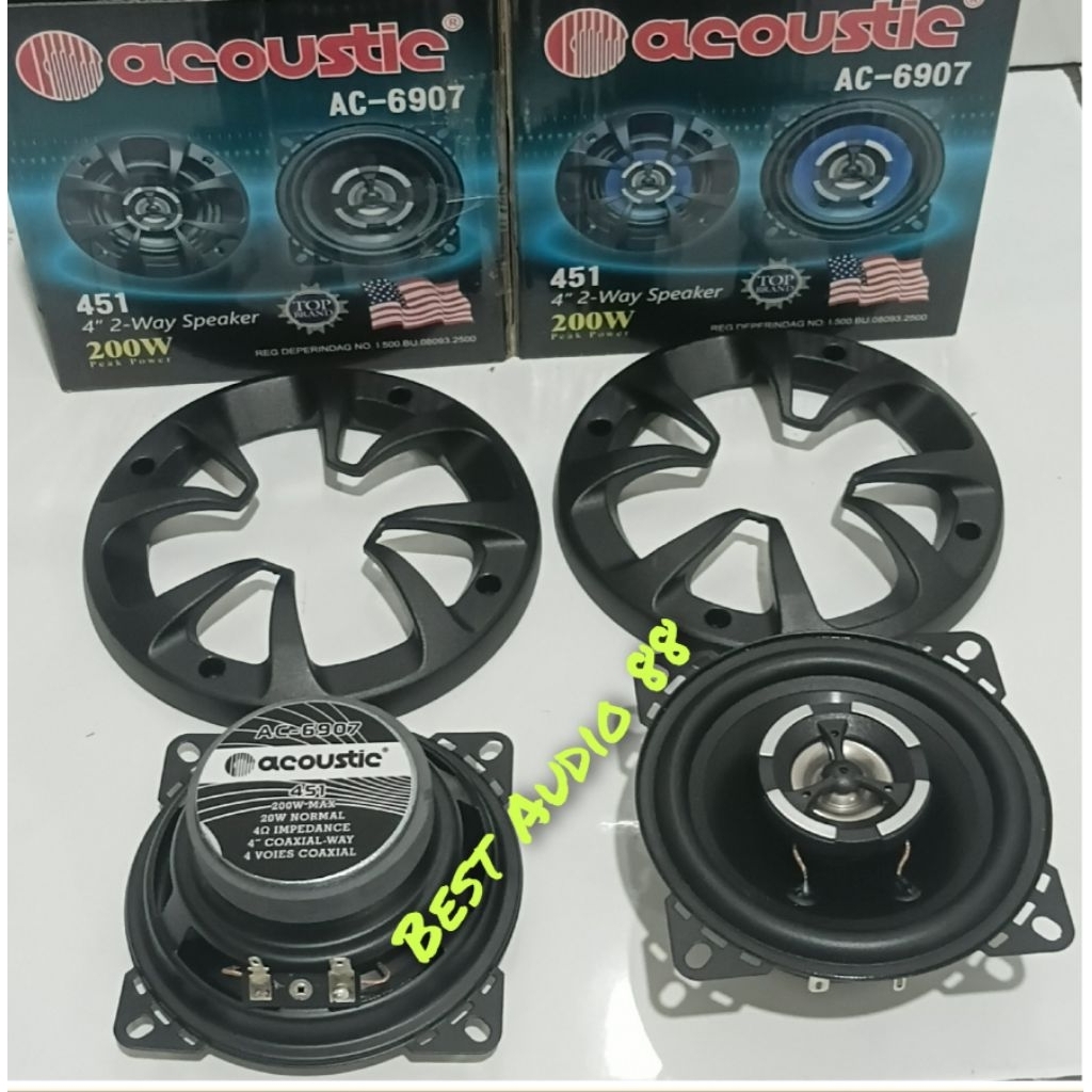 Speaker pintu mobil 4inch Acoustic 451 AC6907