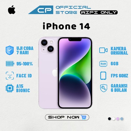 iPhone 14 WIFI ONLY SIM LOCK iCloud Bypass Variasi Khusus Game/Live 128GB/256GB Bekas Second Origina