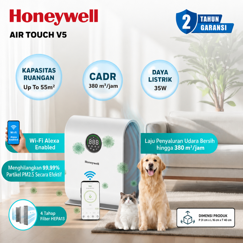 Honeywell Air Touch V5 Pemurni Udara - H13 HEPA