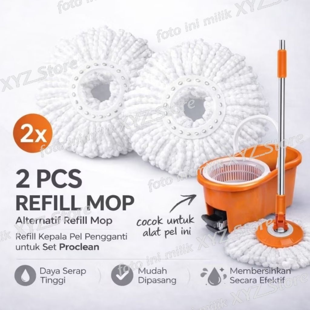 Refil Spin Mop Microfiber Untuk Proclean / Kain Pel untuk Proclean / Mop
