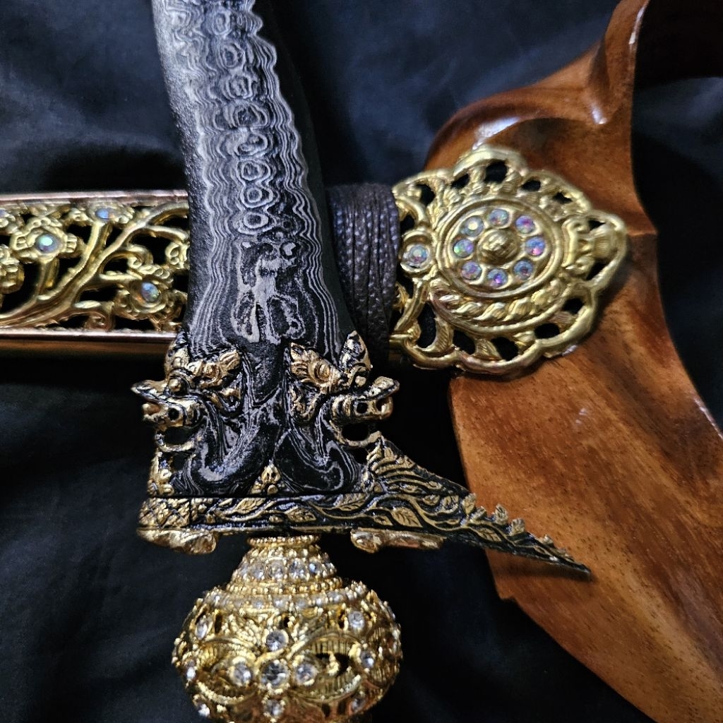 Keris Nogo Temanten Luk 7 Kinatah Sepuh Emas Dwipamor