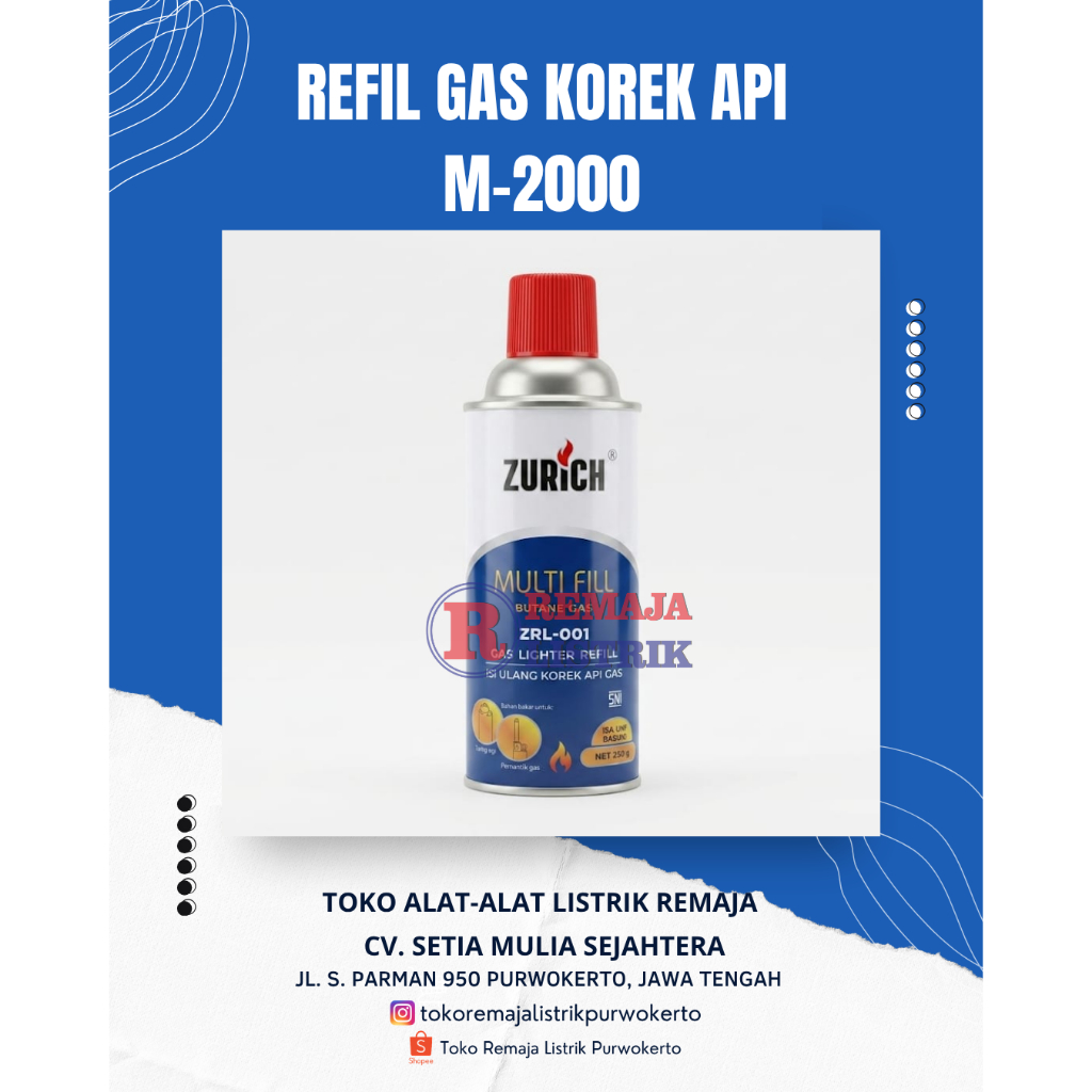 Refill Korek Gas Zurich M-2000