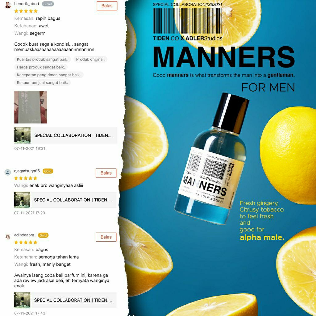 SPECIAL COLLABORATION | TIDEN.CO X ADLERStudios Perfume | MANNERS | Parfum Pria