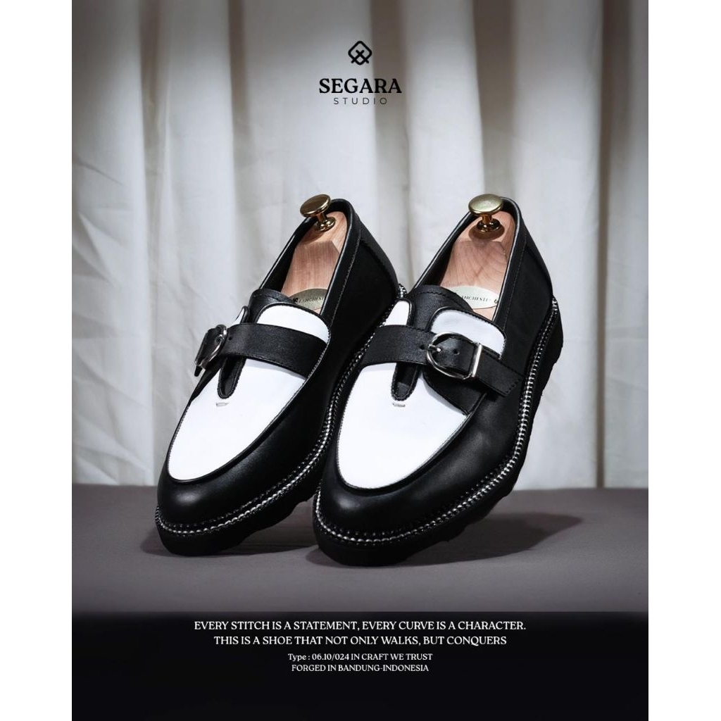 EXODOS57 - Segara Sepatu Vintage Kulit - Tonci Black White