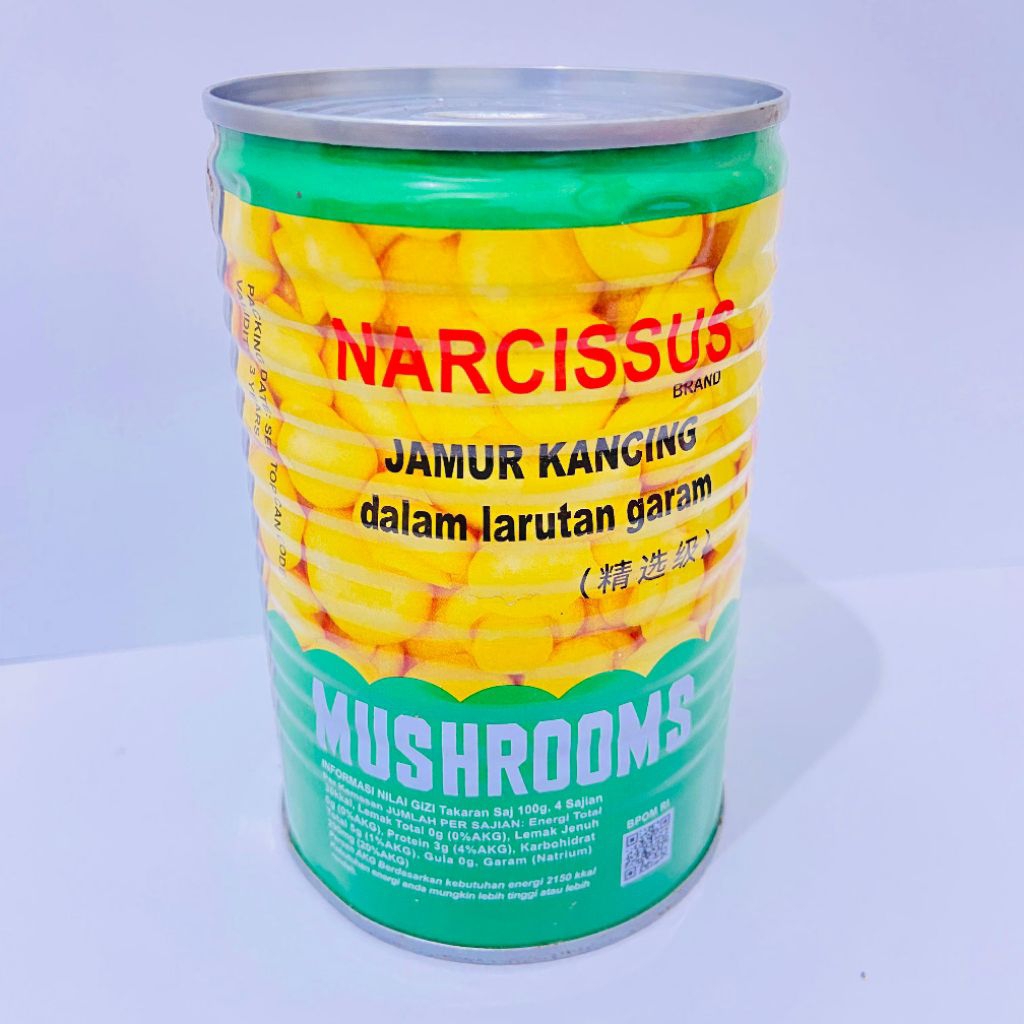 Narcissus Jamur Kancing dalam larutan garam Mushrooms 425g