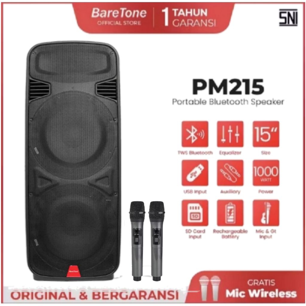 Speaker aktif portable baretone 15 inch pm215 pm 215