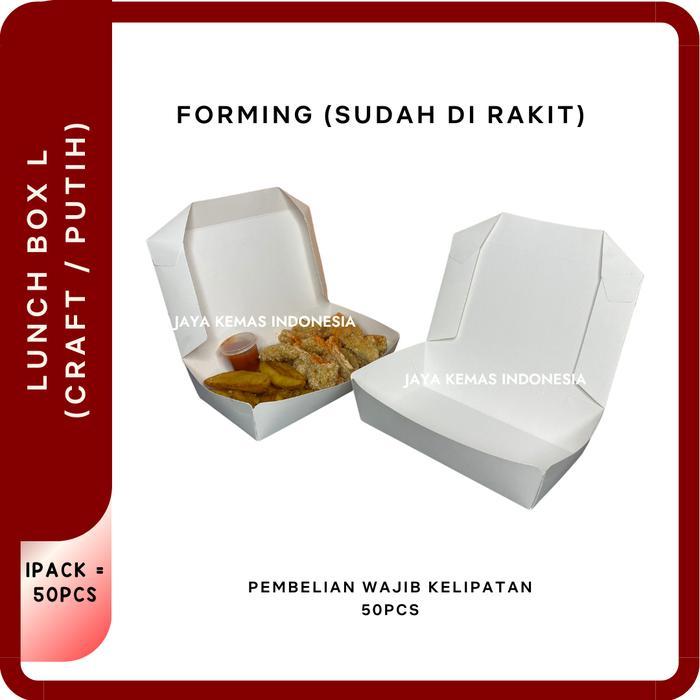 ISI 50 Paper lunch Box ukuran S / Box Burger / Lunch Box M / Lunch Box L / ISI 50 - Lunchbox Sekat4