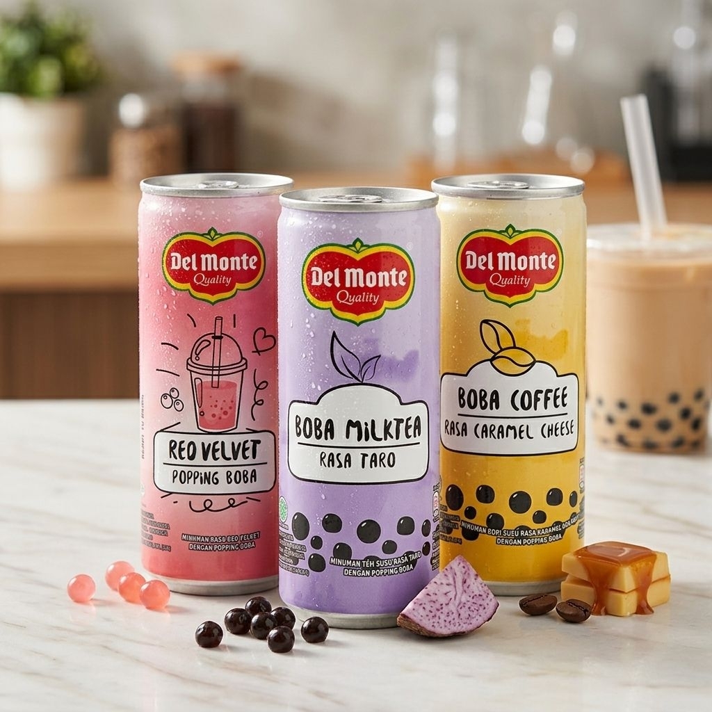 Del Monte Boba All Varian Drinks Kaleng 240ml
