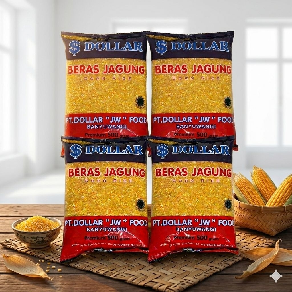 2 KG (4 Pcs) Beras Jagung Dollar Termurah - Empat Bungkus Beras Jagung Dollar