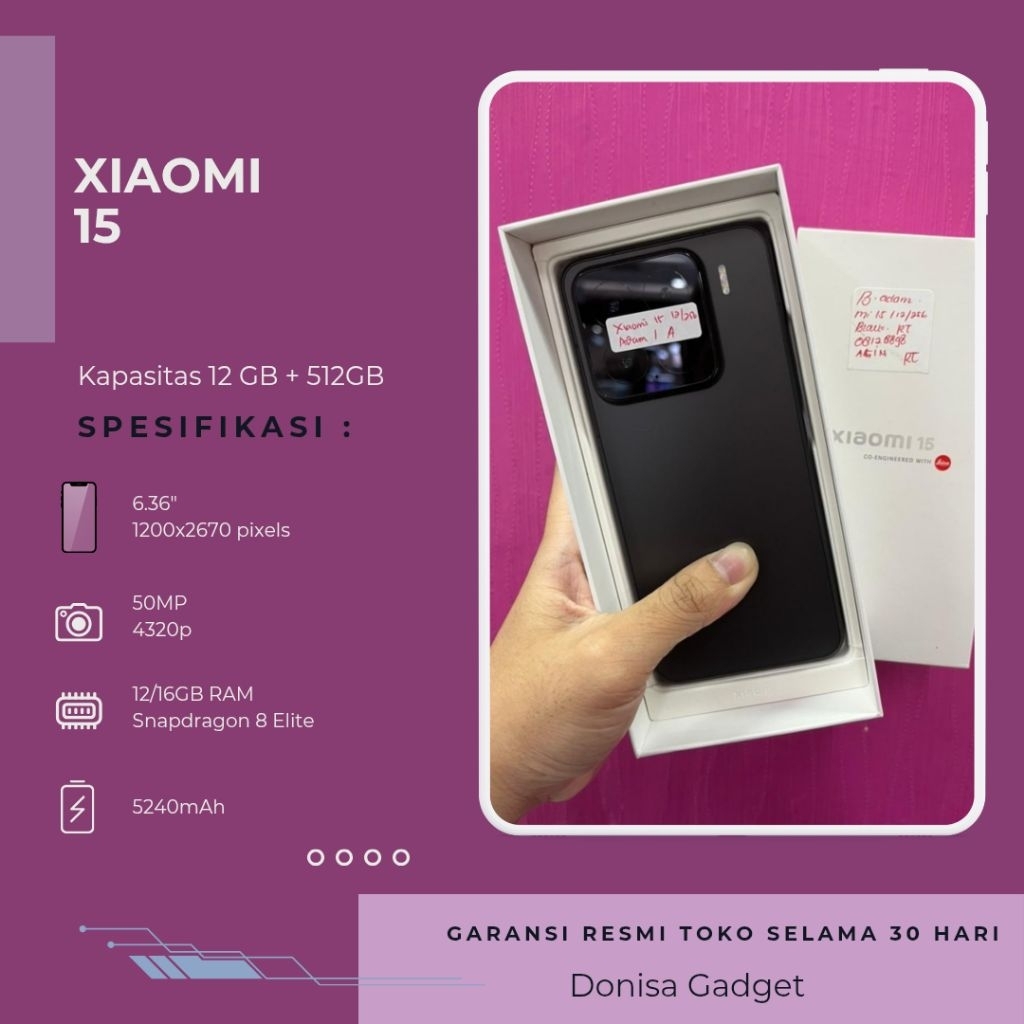 Xiaomi 15 12/512GB Garansi Resmi - Unit Second/Bekas