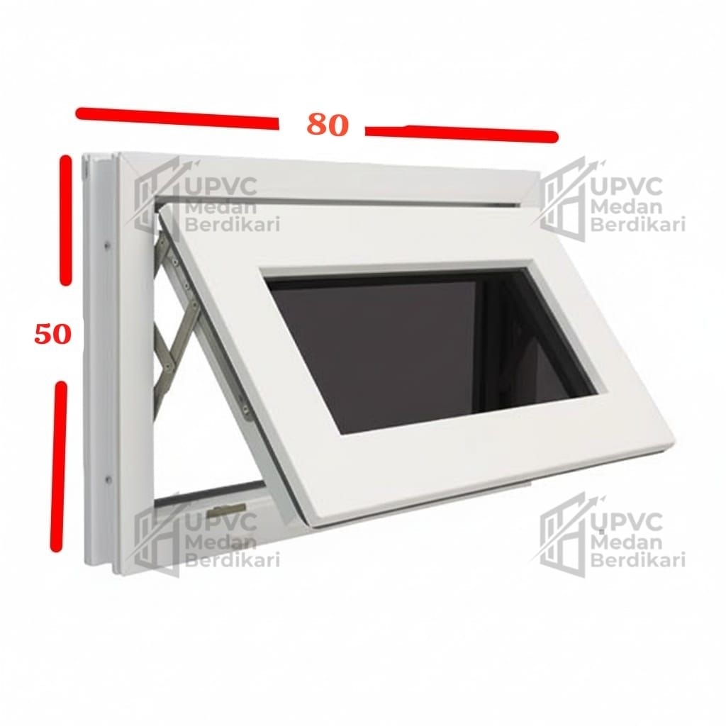 JENDELA BOVEN UPVC JUNGKIT 80 CM x 50 cm ( L x T )