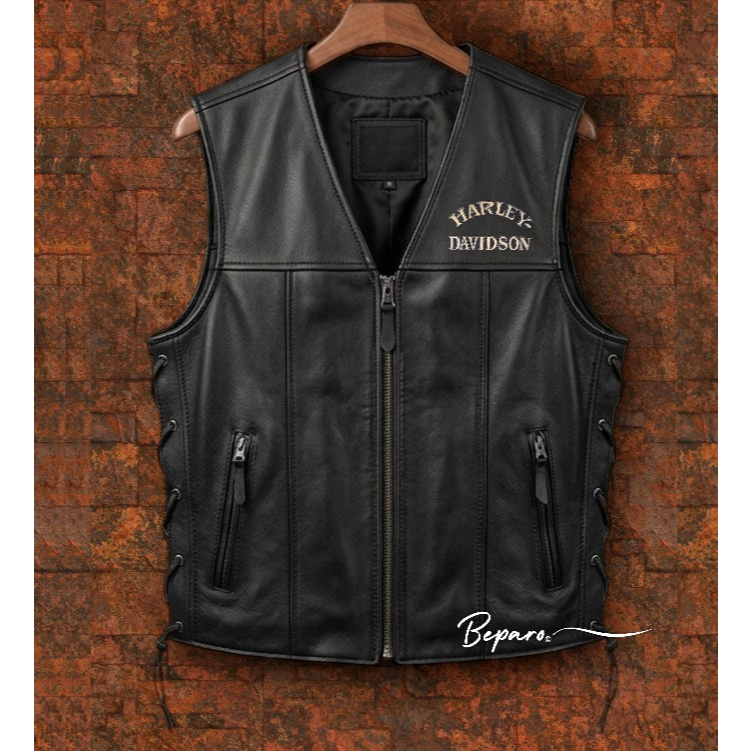 Rompi Vest Kulit Bikers HD Harley Davidson