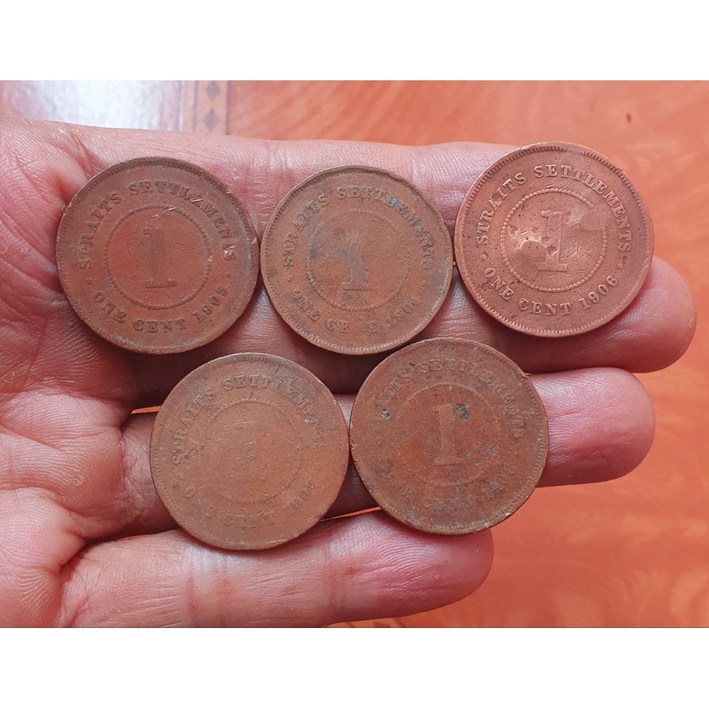 Koin 1 cent king edward vii set tahun komplit