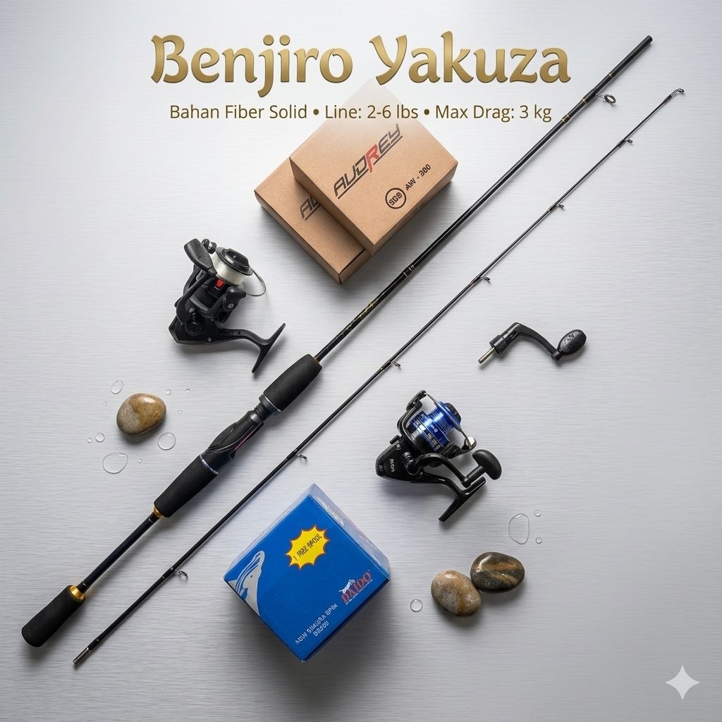 joran pancing ul ultralight benjiro yakuza fiber solid kuat line 2-6lb ajiro sakura bless yakuza