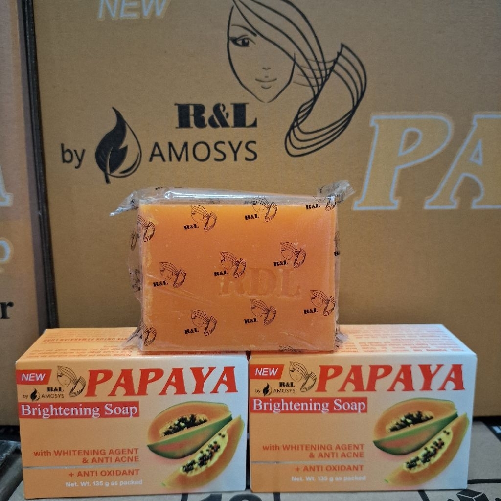RNL Sabun Papaya Brightening Soap 90gr 135gr/Sabun Papaya Ori By PT.Amosys Indonesia sudah BPOM