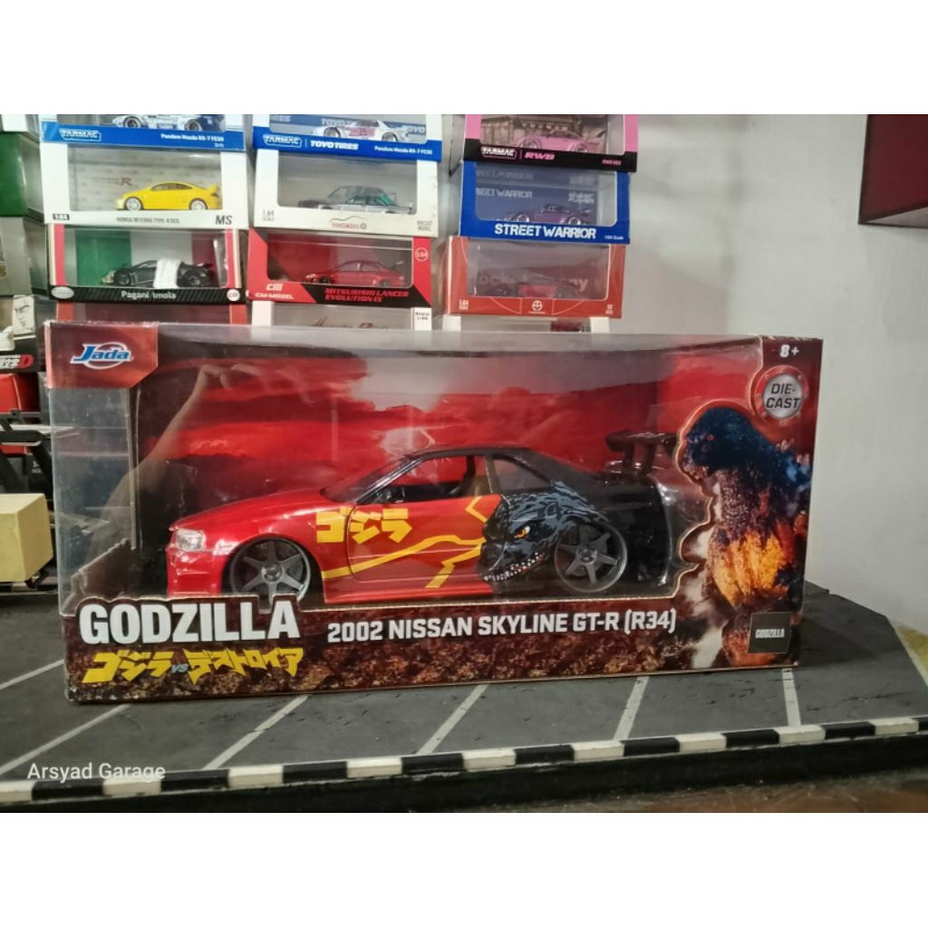 Diecast JadaToys Jada Toys Nissan Skyline GTR R34 Godzilla  1:24