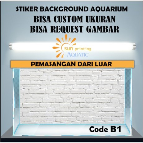 Stiker Background Aquarium motif batu bata