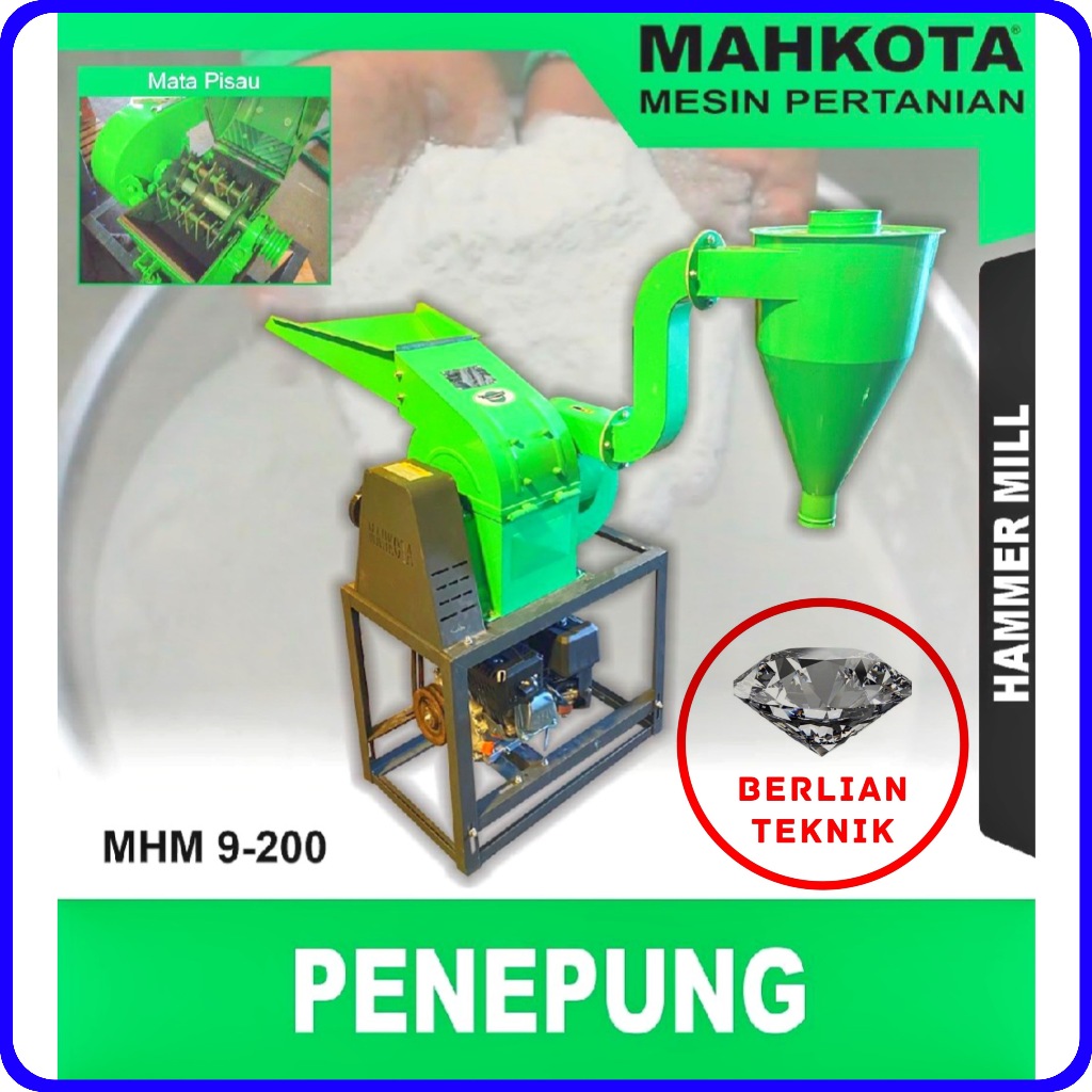 Gilingan Tepung Hammer Mill Penepung Mahkota MHM 9-200