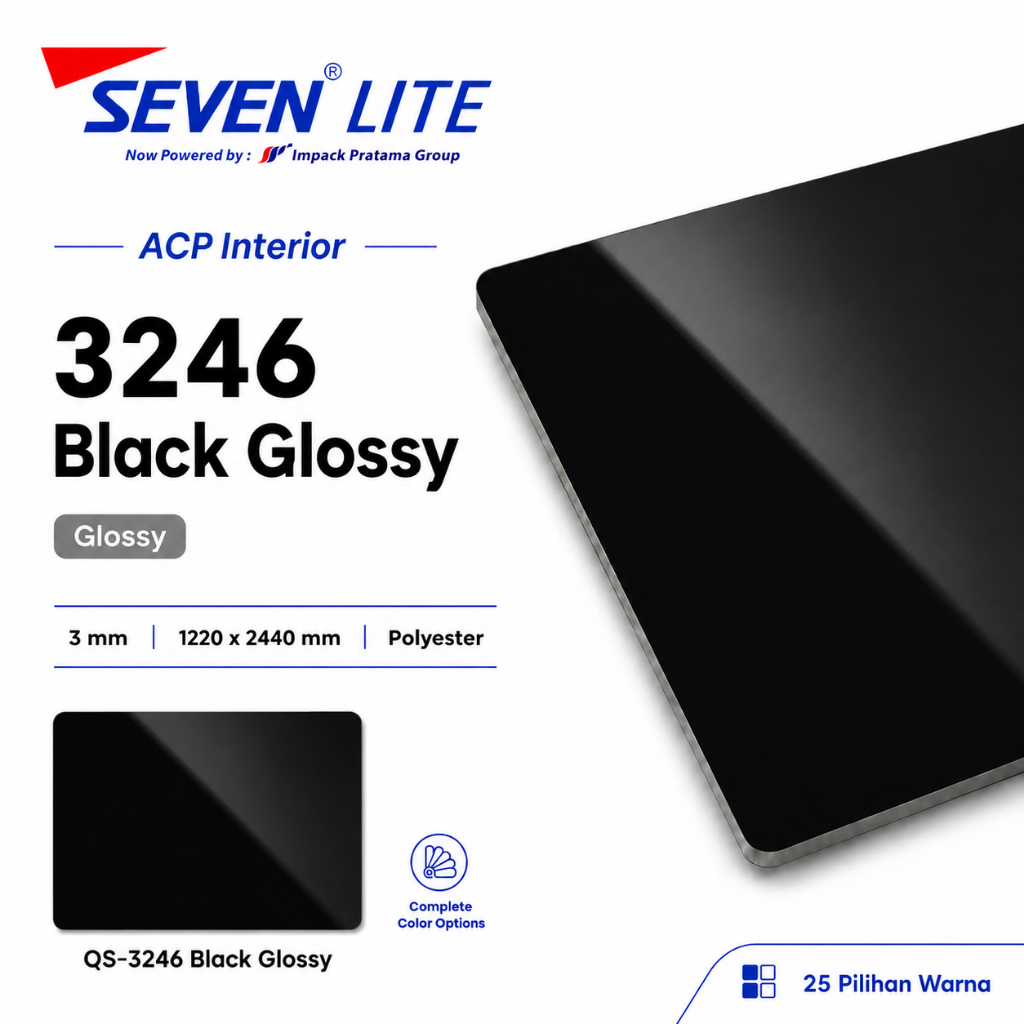 Seven Lite ACP Panel Aluminium 3mm PE 0.05 Komposit Interior 1220x2440 - Glossy Series