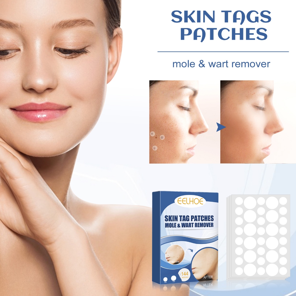 Eelhoe Stiker Penghilang Kutil 144 PCS Aman Skin Tags Patches Plester Penghilang Kutil Yang Cocok Un